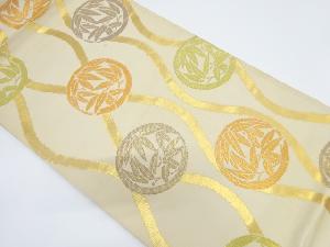 アンティーク　立涌に笹模様織り出し袋帯（材料）